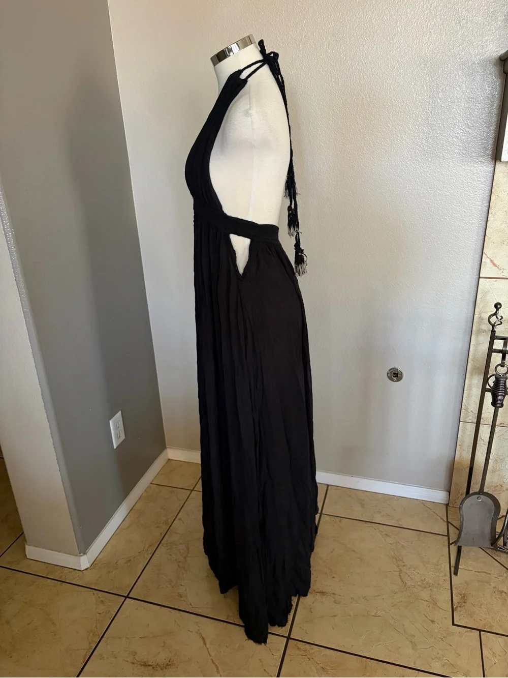 Free People Black Backless Halter Maxi Dress - Picture 5 of 11